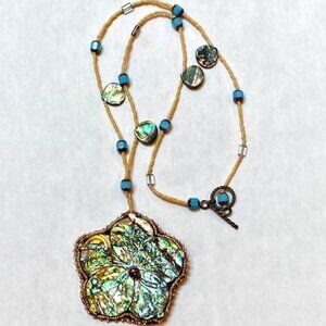Gorgeous Unique Abalone Beaded Necklace